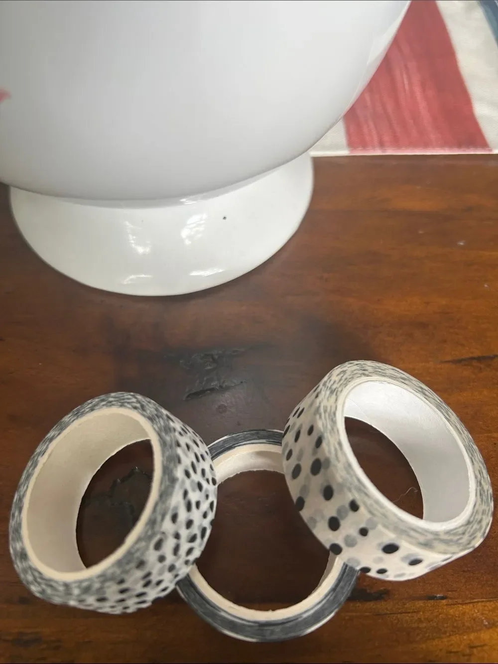 Neutral Black & White Decorative Washi Tape Trio set of 3 like new
